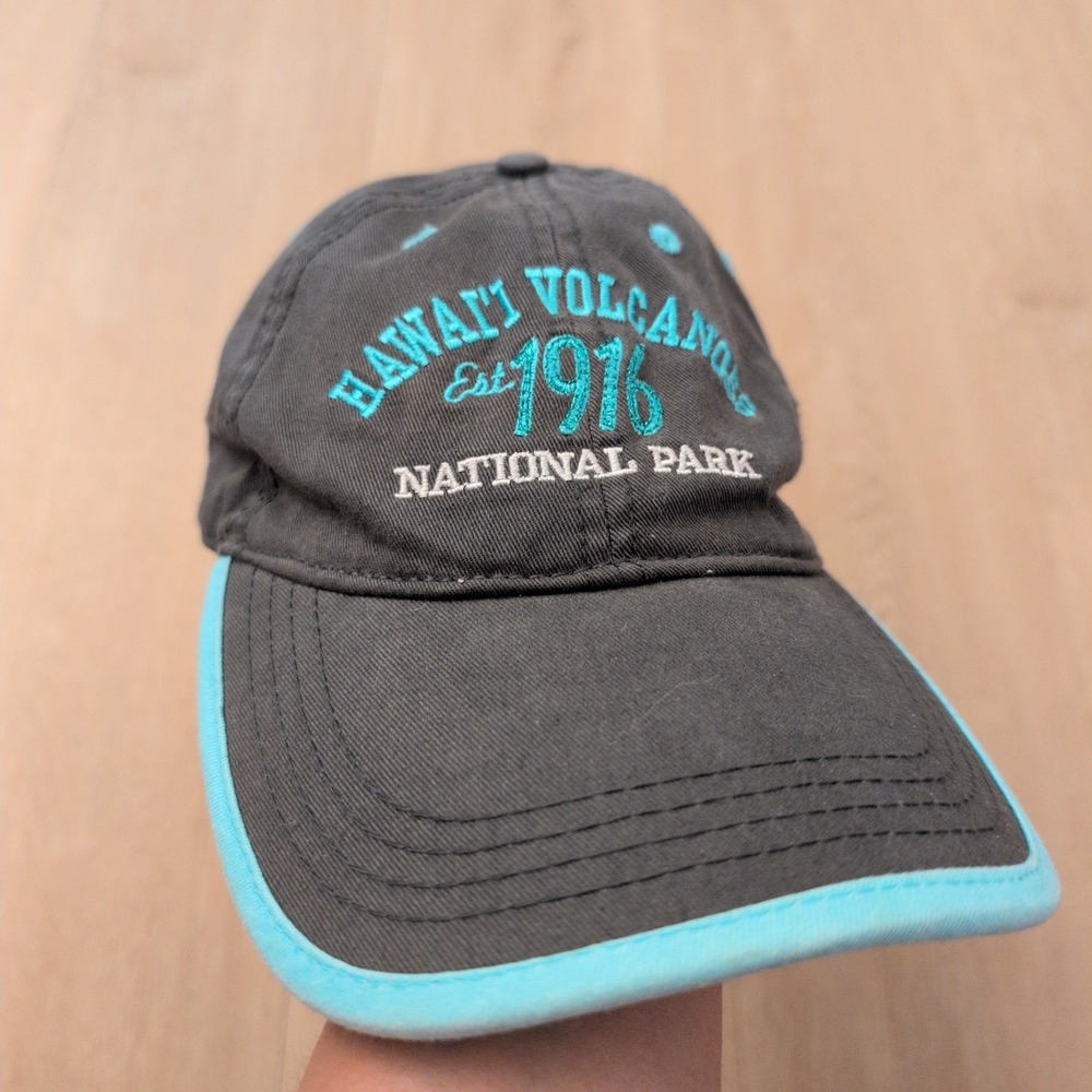Prairie Mountain Hawaii Volcanoes National Park Hat Turquoise Embroidered Cap